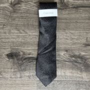 Calvin Klein Men’s Woven Knit Solid Gray Silk Tie One Size B4HP