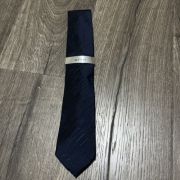 Alfani Men’s Echo Solid Silk Blend Metallic Neck Tie Blue Size Regular B4HP