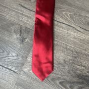 Alfani Mens Red Silk Dress Tie Skinny Slim Necktie One Size minor Issues B4HP