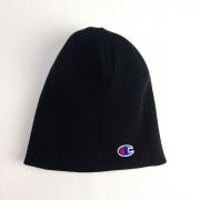 CHAMPION Reversible Black Logo Beanie One Size B4HP