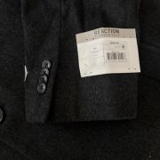 KENNETH COLE REACTION Raburn Wool-Blend Over Coat Slim-Fit Charcoal 38R B4HP