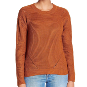 Women Kenneth Cole Newyork Crewneck Knitted Sweater Caramel XL B4HP