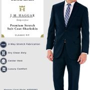 J.M. Haggar Mens Stretch Sharkskin Classic-Fit Suit Jacket Med Grey 50 R B4HP