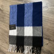 Club Room Men’s Cashmere Plaid Scarf Navy ONE SIZE B4HP