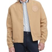 TOMMY HILFIGER Men’s Hayes Bomber Jacket Size XL Beige Beach B4HP