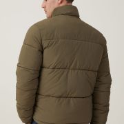 Cotton On Men’s Essential Recycled Puffer Jacket, NWT, Green, Size L B4HP