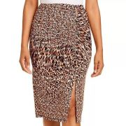 Women Kenneth Cole Newyork Ruched Skirt Leopard Print B4HP