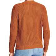 Women Kenneth Cole Newyork Crewneck Knitted Sweater Caramel XL B4HP