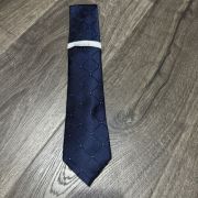 Perry Ellis portfolio Men’s Burr Classic Geo Grid Tie (Navy, One Size)