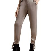 Women Halston SLIM Fit ANKLE TIE SATIN Pants Hook/Zip Fly Closure $295 B4HP
