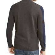 INC International Concepts Men’s Colorblocked Snap Henley Sweater Gray B4HP
