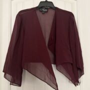 New Alex evenings Dress Cape or Overlay Size large Maroon Red