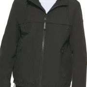 Calvin Klein Men’s Black Sherpa Lined Hooded Soft Shell Jacket Large B4HP