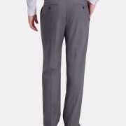 J.M. Haggar Mens Premium Classic Fit Stretch Med Grey Pants 40×32 B4HP