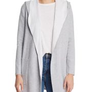 MINNIE ROSE Hooded Duster Cardigan In Grey Flannel XS $285 B4HP