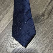 Perry Ellis portfolio Men’s Burr Classic Geo Grid Tie (Navy, One Size)