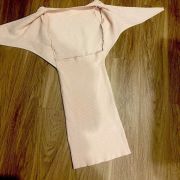 Women Olivicious Peach Open Back Bodycon Short Sleeve Dress large B4HP