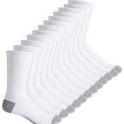 Club Room Men’s Solid Crew Socks 12-Pk WHITE Shoe Size 7-12 Sock size 10-13 B4HP