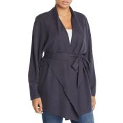 BAGATELLE Womens Plus Belted Draped Collar Open Front Wrap Jacket 2x B4HP