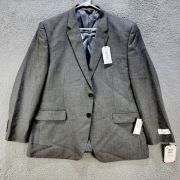 J.M. Haggar Mens Stretch Sharkskin Classic-Fit Suit Jacket Med Grey 50 R B4HP