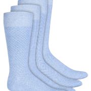 ALFANI Men’s 4 Pack Blue Textured Dress Crew Socks 7-12 B4HP