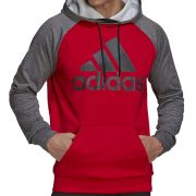 ADIDAS Men’s Game and Go Big Logo Raglan Fleece Hoodie Red Size XL B4HP