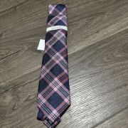Perry Ellis portfolio Men’s Duxbury Classic Plaid Tie Pink/Navy One Size B4HP