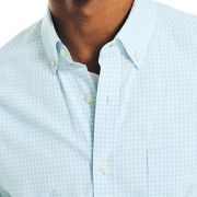 NAUTICA Men’s Classic-Fit Long-Sleeve Gingham Check Poplin Shirt Soft Blue 2XL