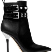 NWOB Michael Kors Women Amal Astor Studs Black Dress Heels Boots Zip Up B4HP