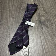Alfani Men’s Hanover Stripe Berry One Size Silk Slim Tie B4HP