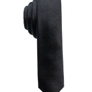 ALFANI Men’s Black Satin Solid Super Skinny 1.5″ Silk Tie New with No Tags B4HP