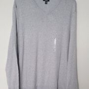 Men’s Alfani Solid V-Neck Cotton Casual Sweater Grey Heather B4HP