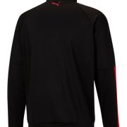 Puma Men’s Contrast Zip-Front Track Black Red L B4HP No Tags