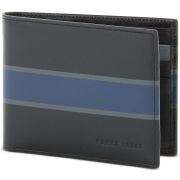 PERRY ELLIS PORTFOLIO Men’s Stripe Bifold Wallet Black B4HP