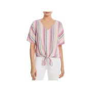 Women BEACHLUNCHLOUNGE COLLECTION Womens Pink V Neck Blouse XS B4HP