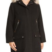 Women Plus Size Bagatelle Hooded PARKA Coat FAUX FUR TRIM sz 1X B4HP
