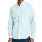 NAUTICA Men’s Classic-Fit Long-Sleeve Gingham Check Poplin Shirt Soft Blue 2XL