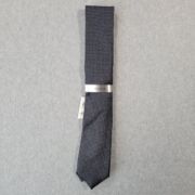 Alfani Men’s Butler Mini Black Silk Blend Slim Neck Tie Black B4HP