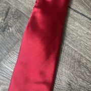 Alfani Mens Red Silk Dress Tie Skinny Slim Necktie One Size minor Issues B4HP