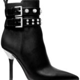 NWOB Michael Kors Women Amal Astor Studs Black Dress Heels Boots Zip Up B4HP