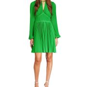 Michael Kors Womens Keyhole Pleated Mini Dress Spring Green M B4HP