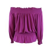 Lauren Ralph Lauren Women’s Plus Jersey Off-the-Shoulder Top Purple 3X B4HP