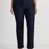 Lauren Ralph Lauren Women's Plus Size High-Rise Boot Jeans Rinse Wash B4HP