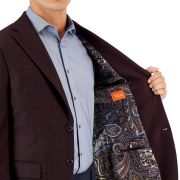 Tallia Men’s Wool Slim-Fit Pattern Sport Coat Burgundy/Blue B4HP $295