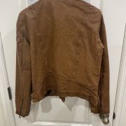 Women $495 Lauren Ralph Lauren Tumbled-Leather Jacket Dark Walnut 4 B4HP