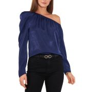 Vince Camuto Women’s Asymmetric Pleated Top Navy B4HP