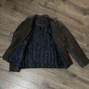 COLE HAAN Men’s Lambskin Leather Moto Jacket In Java Size Medium B4HP $695