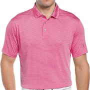 PGA TOUR Men’s Single Feeder Stripe Golf Polo Bossy Pink B4HP