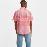 Levi’s Men’s Classic One Pocket Short Sleeve Shirt Coral Stripe Size Small B4HP