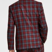 Bar III Men’s Slim-Fit Plaid Suit Jacket Red/Grey 36R B4HP $425